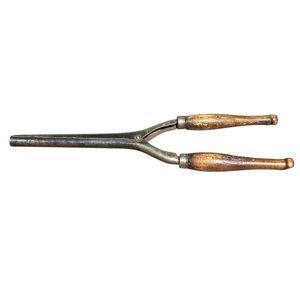 Spring Wooden Handles Non-Electric Hair Curler Antique